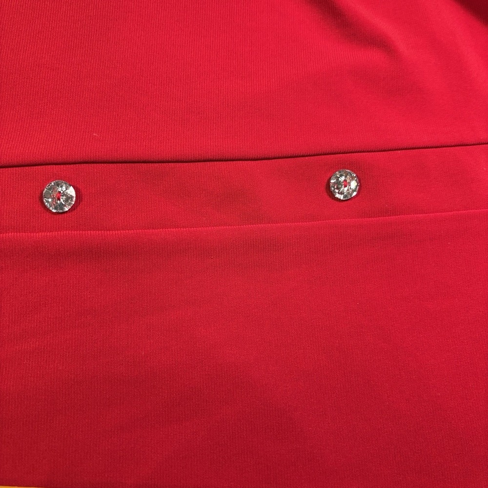 Atelier 29 Woman XL Blouse Red Ruffle Pullover Sheer Short Sleeve Casual - Picture 14 of 16